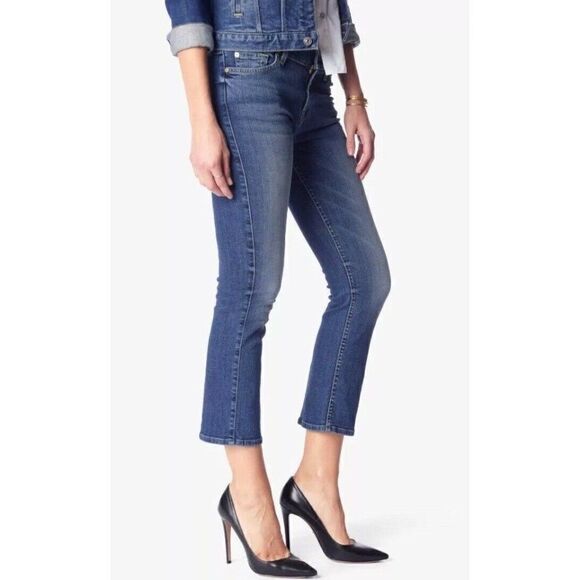 NWT SEVEN 7 FOR ALL MANKIND Sz 30 CROPPED BOOT PRECISION KICK FLARE JEANS  $199 - Picture 1 of 7